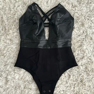 Black Leather Bodysuit